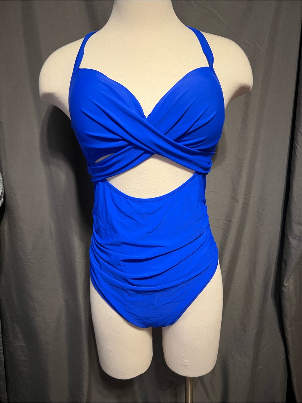 Women’s Royal Blue One-Piece Swimsuit with Twist Front